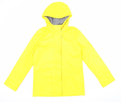Topshop Womens Yellow Jacket Size 8 Zip - Water Resistant