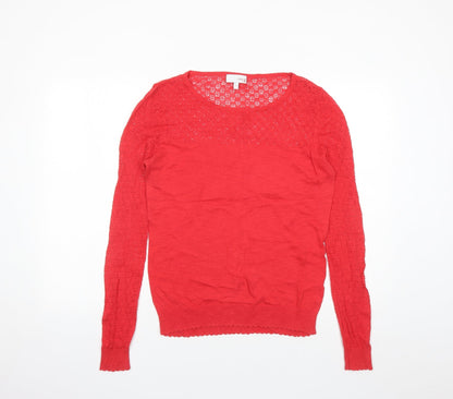Next Womens Red Round Neck Acrylic Pullover Jumper Size 16