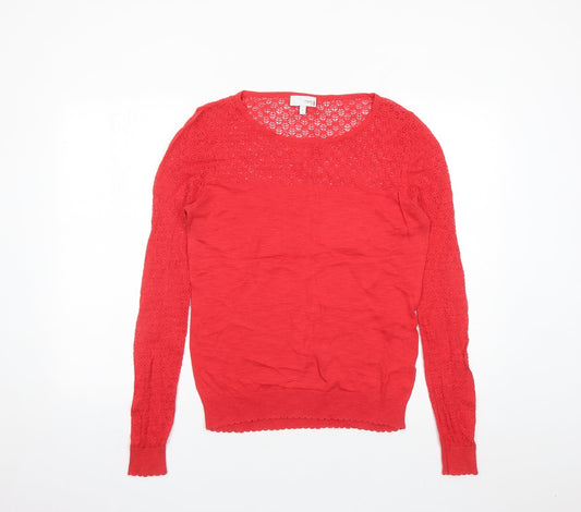 NEXT Womens Red Round Neck Acrylic Pullover Jumper Size 16