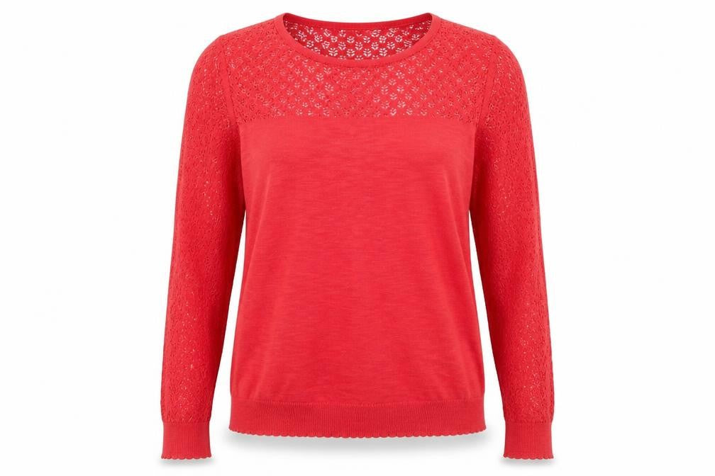 NEXT Womens Red Round Neck Acrylic Pullover Jumper Size 16