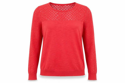 Next Womens Red Round Neck Acrylic Pullover Jumper Size 16