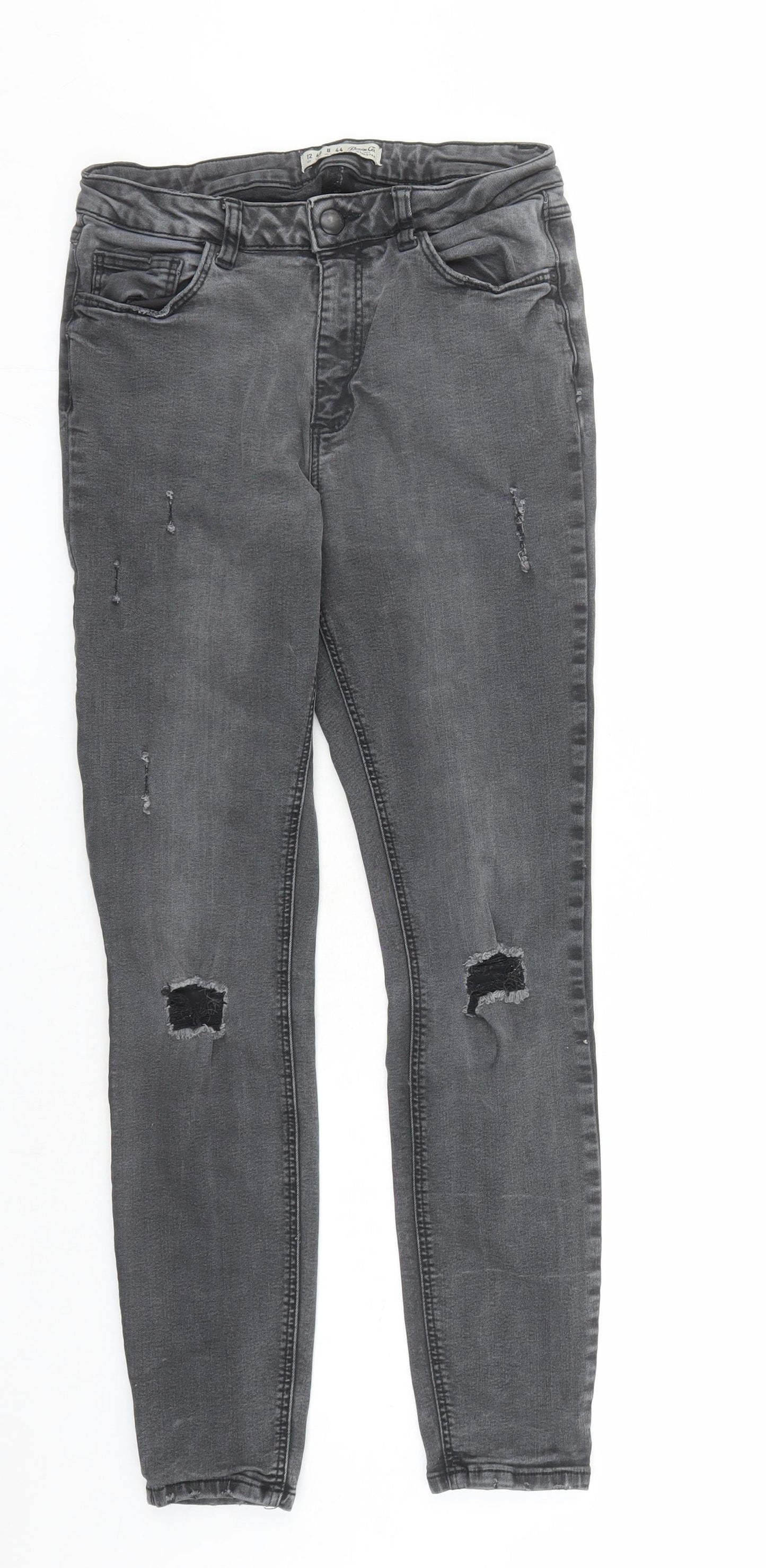 Denim & Co. Womens Black Cotton Skinny Jeans Size 12 L27 in Regular Zip
