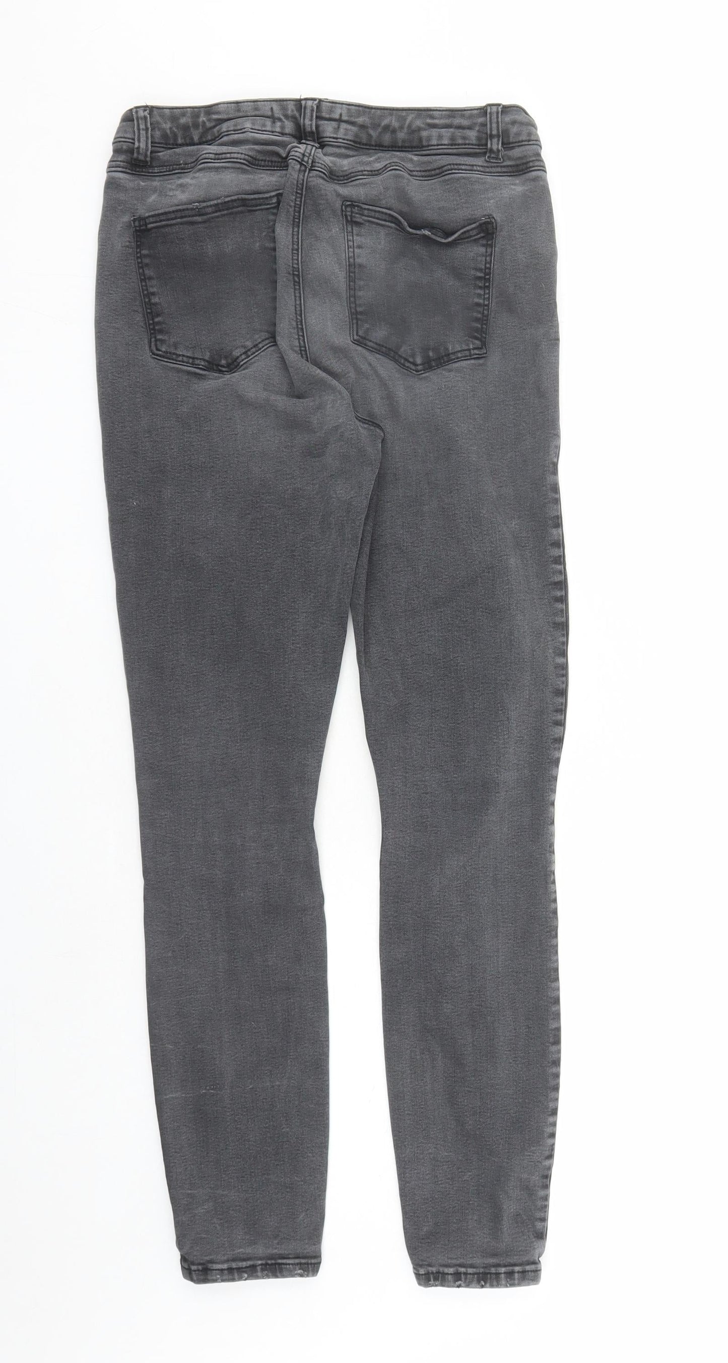 Denim & Co. Womens Black Cotton Skinny Jeans Size 12 L27 in Regular Zip