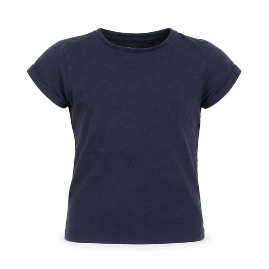 Next Girls Blue Cotton Basic T-Shirt Size 7 Years Round Neck Pullover