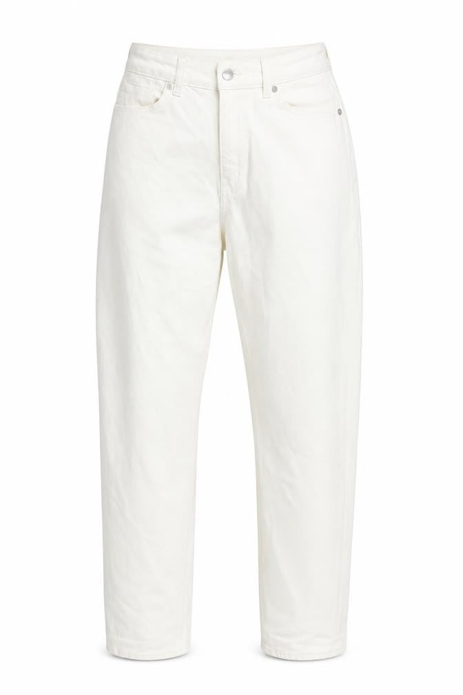 H&M Womens White Cotton Straight Jeans Size 10 L27 in Regular Zip