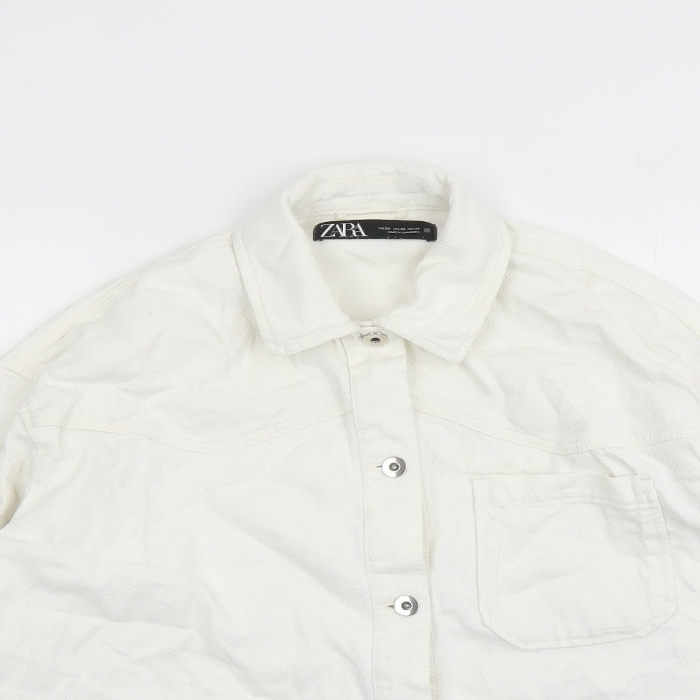 Zara Womens White Jacket Size XS Button