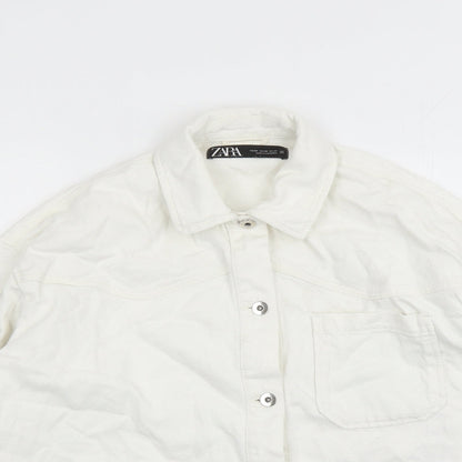 Zara Womens White Jacket Size XS Button