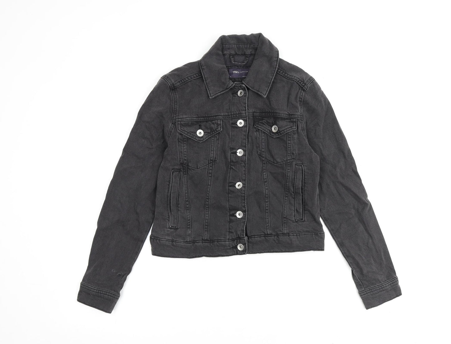 Marks and Spencer Womens Grey Jacket Size 8 Button