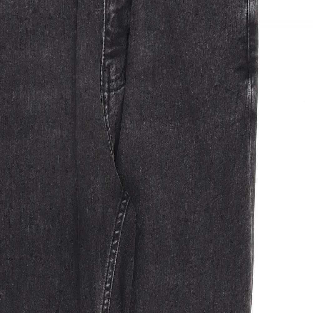 Marks and Spencer Womens Grey Cotton Skinny Jeans Size 10 L28 in Regular Zip