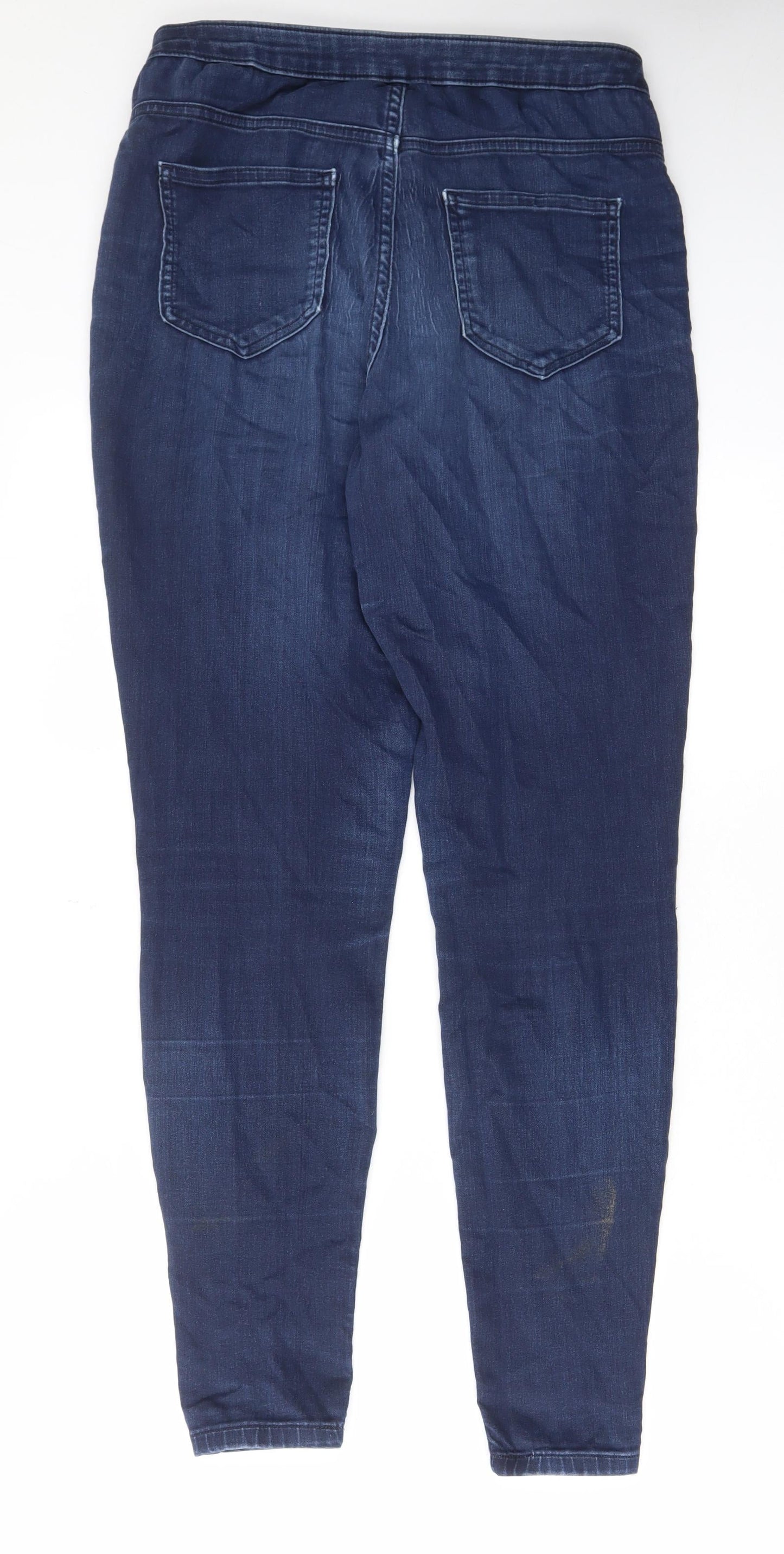Marks and Spencer Womens Blue Cotton Skinny Jeans Size 14 L31 in Regular Zip