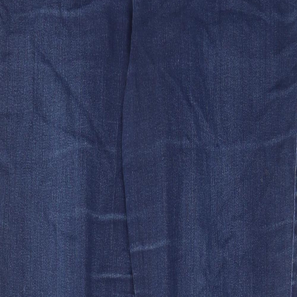 Marks and Spencer Womens Blue Cotton Skinny Jeans Size 14 L31 in Regular Zip