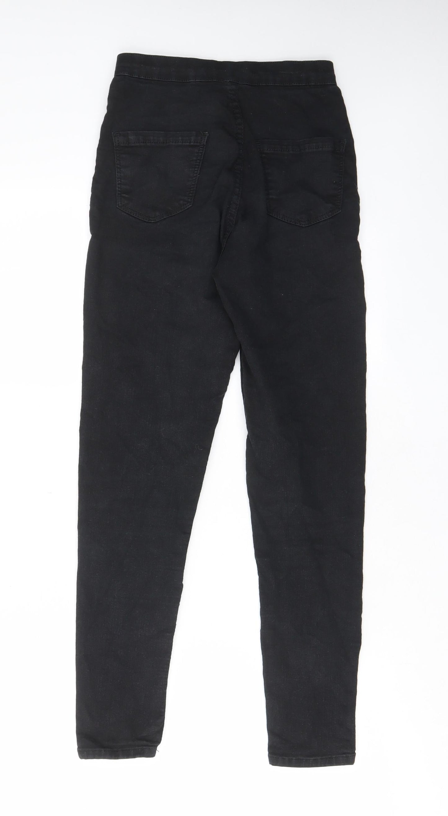 Topshop Womens Black Cotton Skinny Jeans Size 26 in L30 in Regular Zip - Pockets