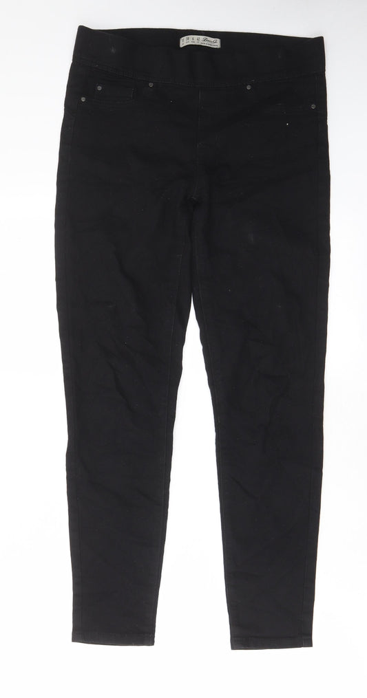 Denim & Co. Womens Black Cotton Skinny Jeans Size 10 L27 in Regular