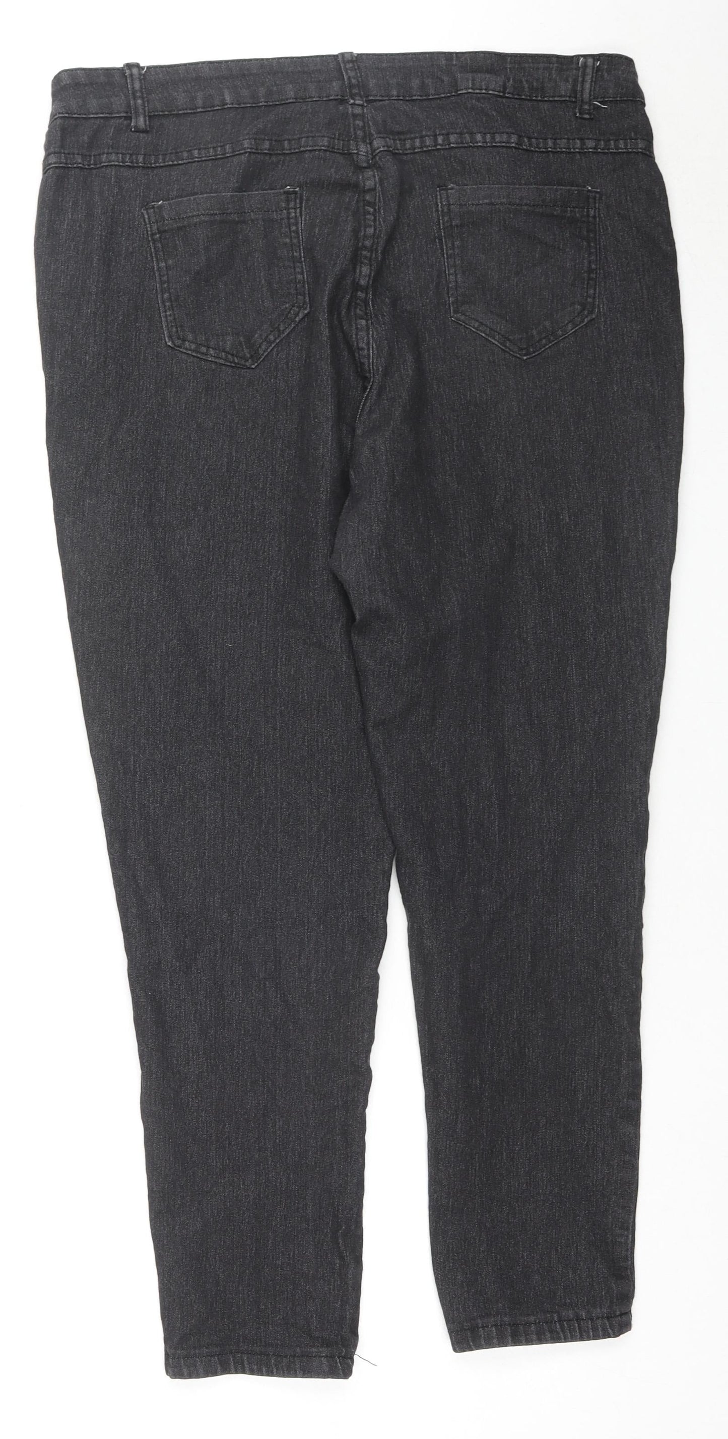 Jeans Womens Black Cotton Skinny Jeans Size XL L26 in Regular Zip
