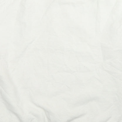 Girl Knows All Womens White Cotton Pullover Sweatshirt Size S Pullover - Barcelona