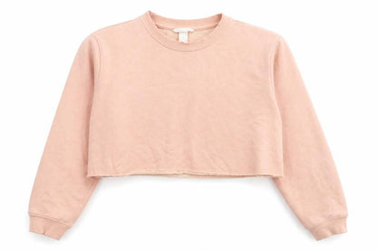 H&M Womens Beige Cotton Pullover Sweatshirt Size S Pullover - Cropped