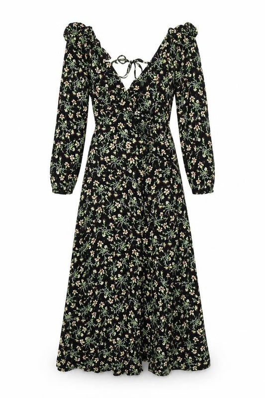 Topshop Womens Multicoloured Floral Viscose Wrap Dress Size 10 V-Neck Tie - Frill