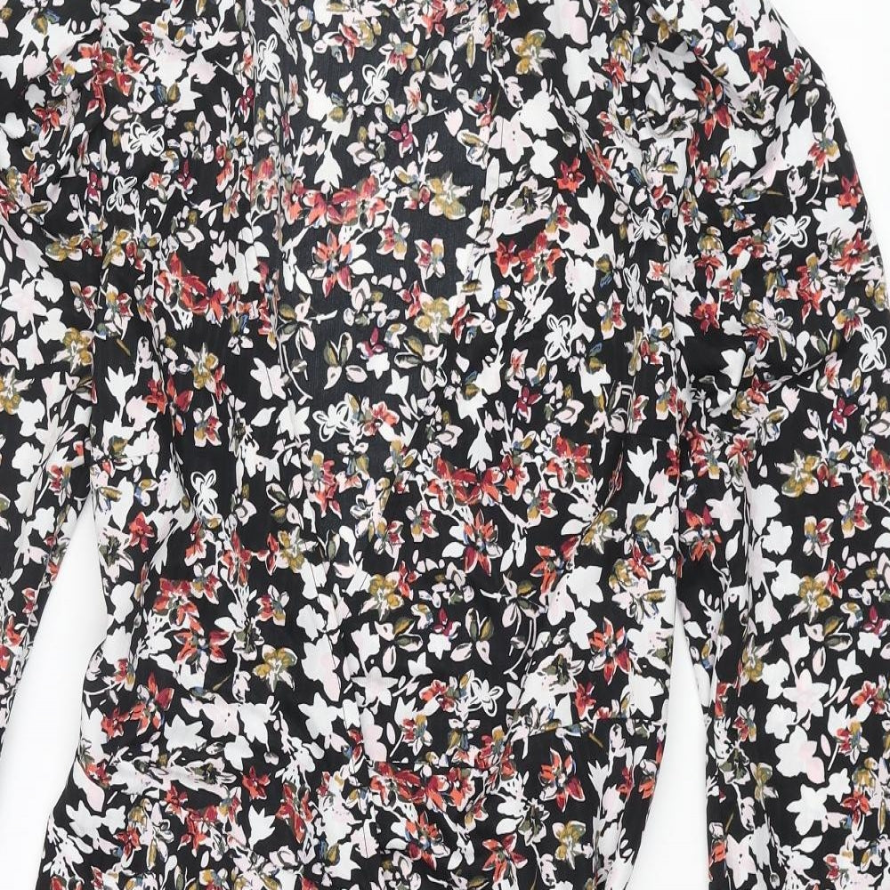 Little Mistress Womens Multicoloured Floral Polyester Wrap Dress Size 6 V-Neck Tie - Frill
