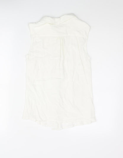 Nümph Womens White Polyester Basic Blouse Size 12 Collared - Lace Trim