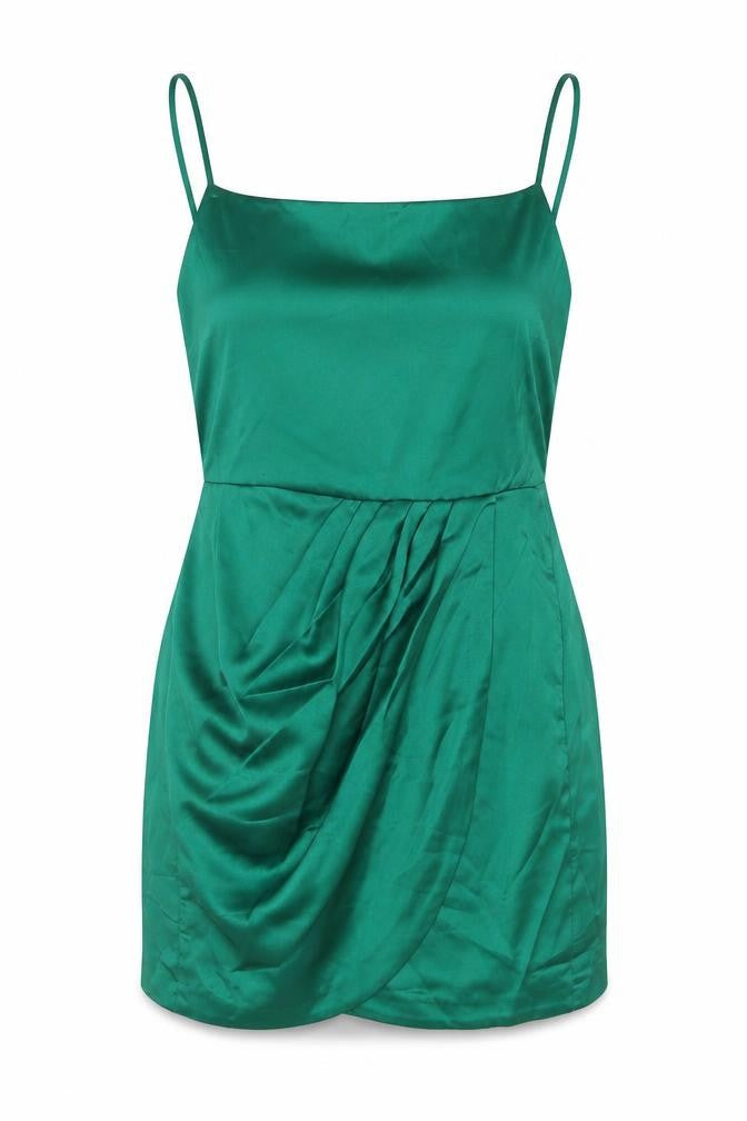 Zara Womens Green Polyester Mini Size S Square Neck Zip