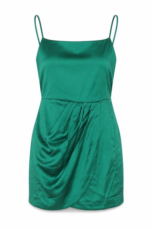 Zara Womens Green Polyester Mini Size S Square Neck Zip
