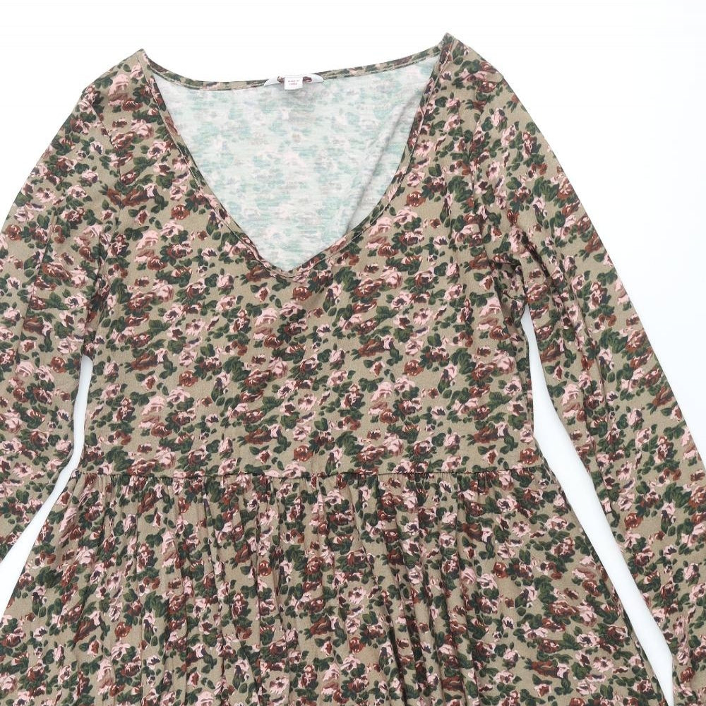 Simply Be Womens Multicoloured Floral Polyester A-Line Size 14 Scoop Neck Pullover