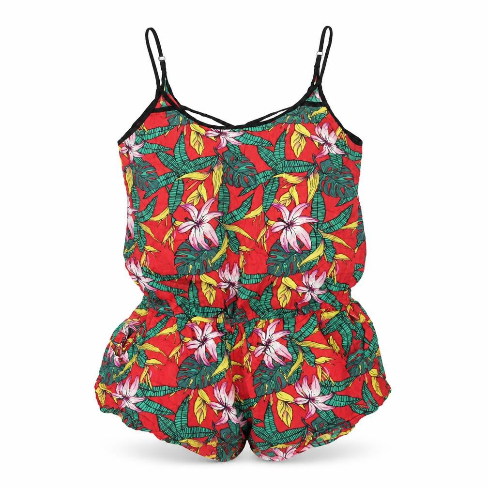 River Island Womens Multicoloured Geometric Vinyl Playsuit One-Piece Size M Pullover - Plant Print