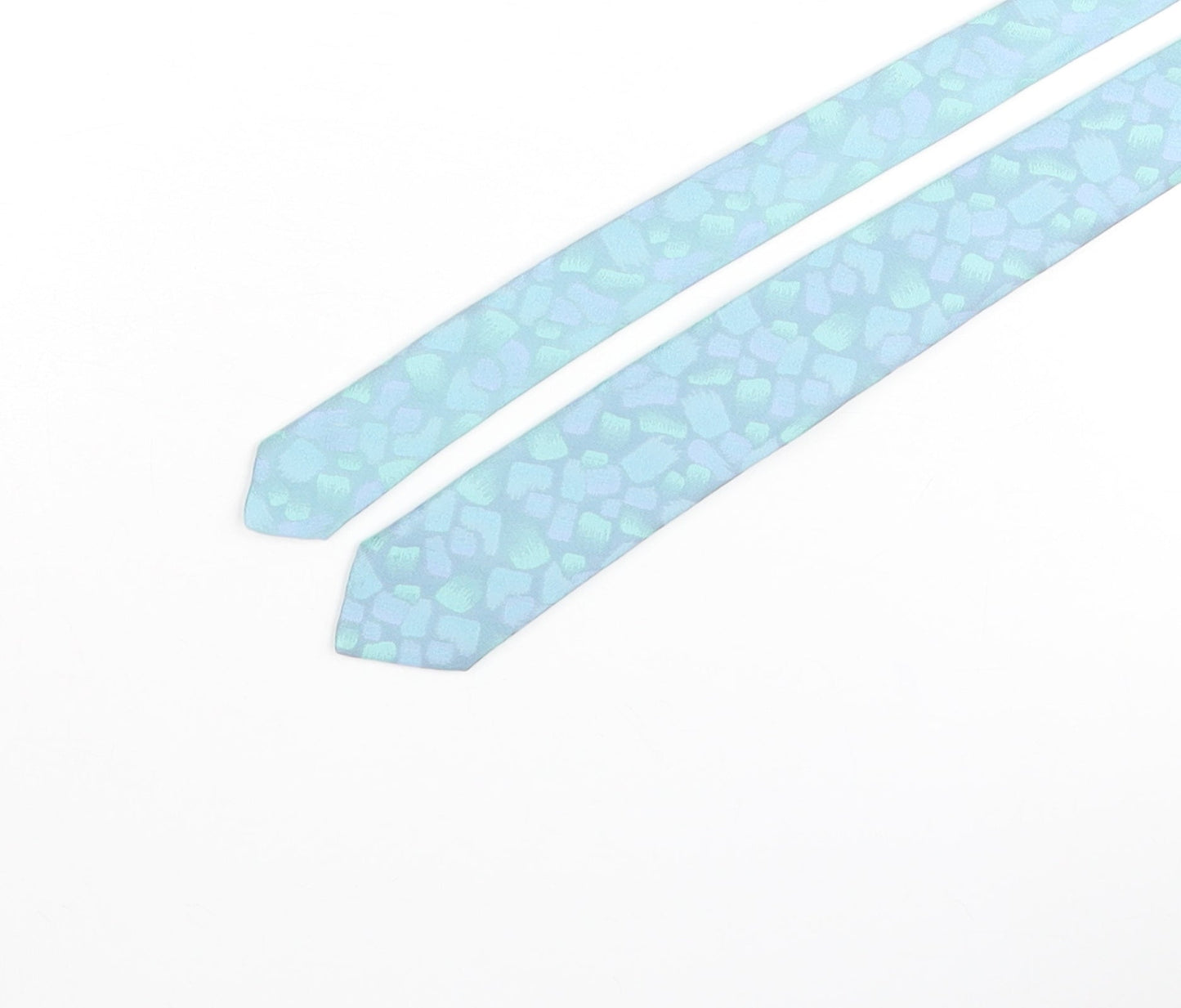 Gilt Edge Mens Blue Geometric Polyester Pointed Tie One Size