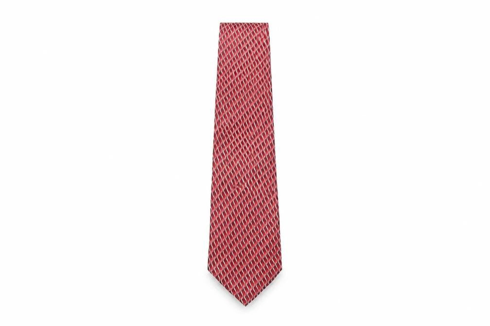 Bijoux Terner Mens Red Geometric Silk Pointed Tie One Size