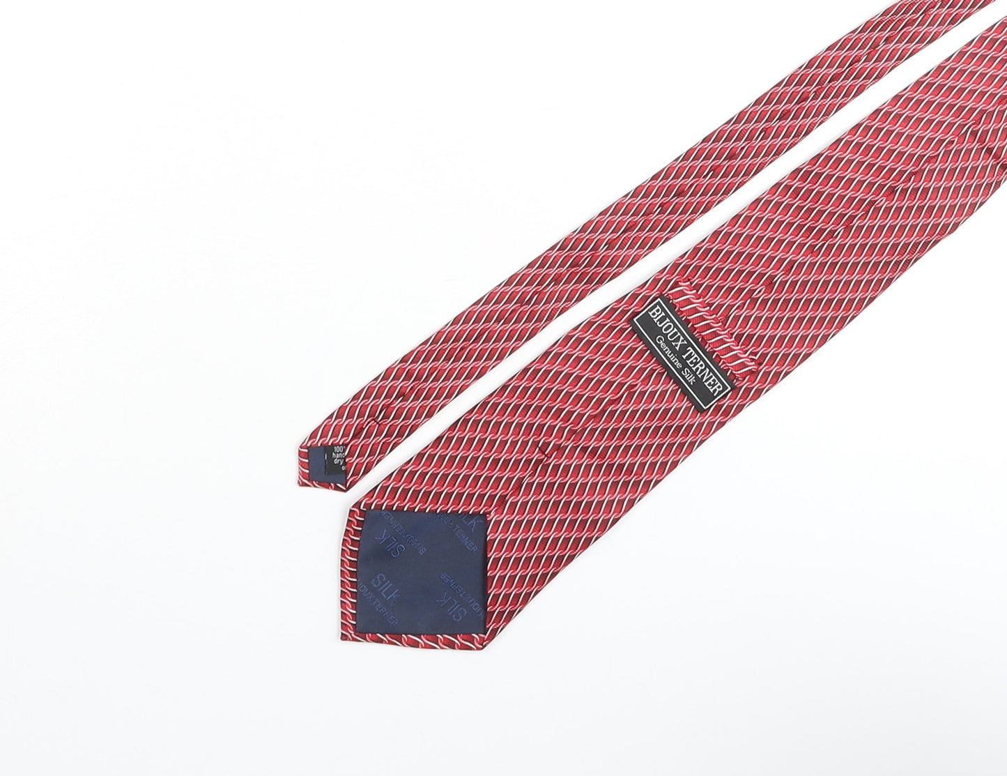Bijoux Terner Mens Red Geometric Silk Pointed Tie One Size