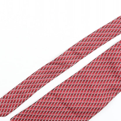 Bijoux Terner Mens Red Geometric Silk Pointed Tie One Size