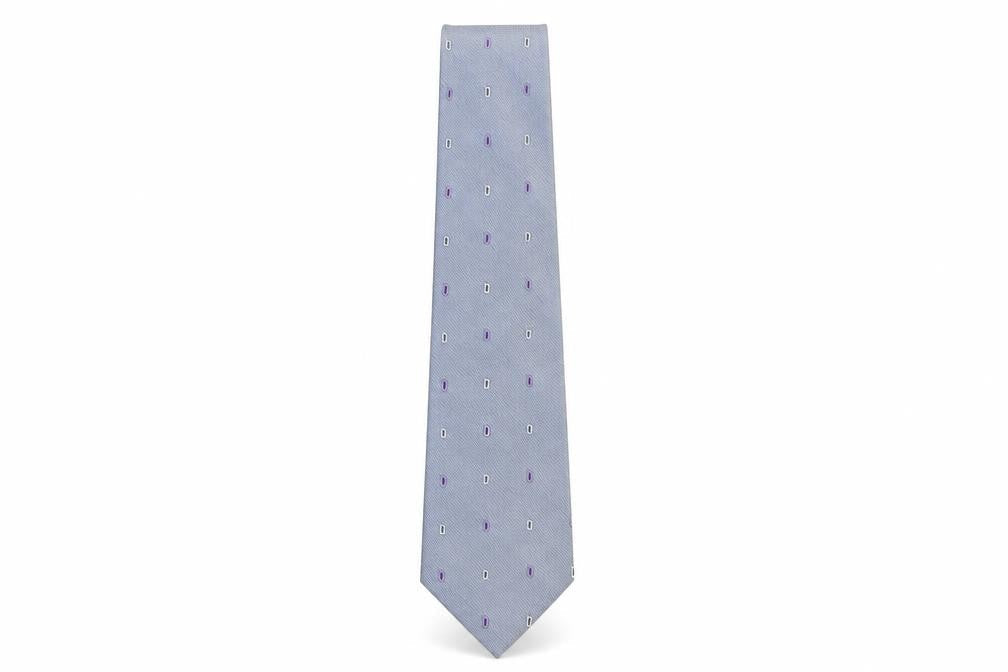 Tom English Mens Blue Geometric Silk Pointed Tie One Size
