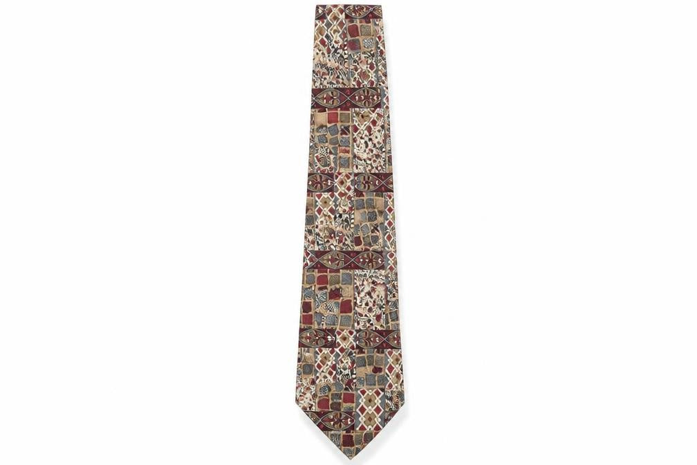 Henley & Finch Mens Multicoloured Geometric Polyester Pointed Tie One Size