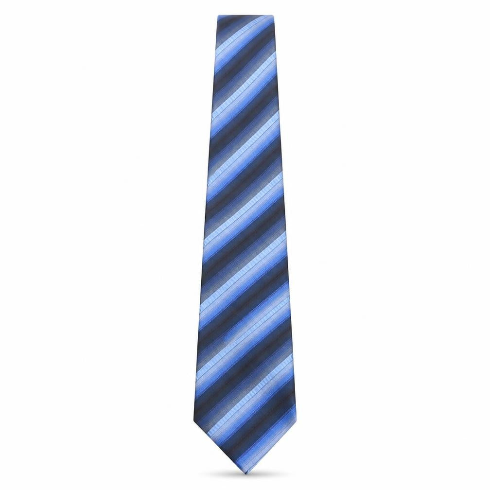 Simon Carter Mens Blue Striped Silk Pointed Tie One Size