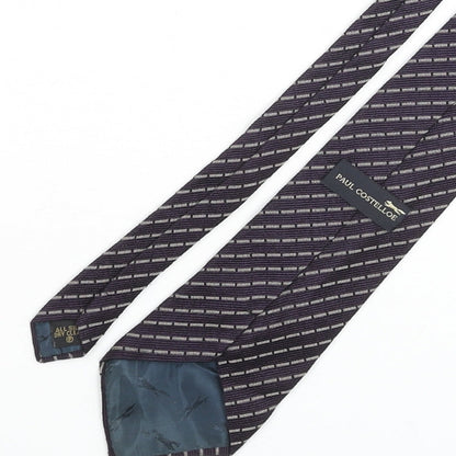 Paul Costelloe Mens Blue Striped Silk Pointed Tie One Size