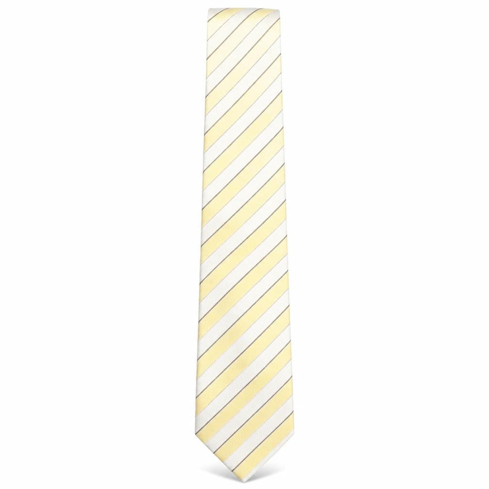 Simon Carter Mens Yellow Striped Silk Pointed Tie One Size