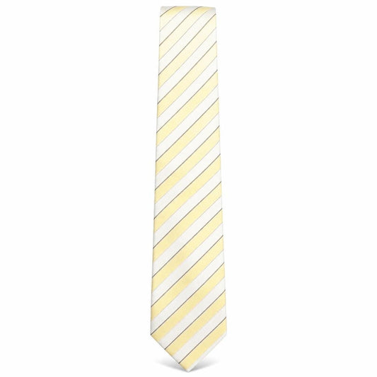 Simon Carter Mens Yellow Striped Silk Pointed Tie One Size