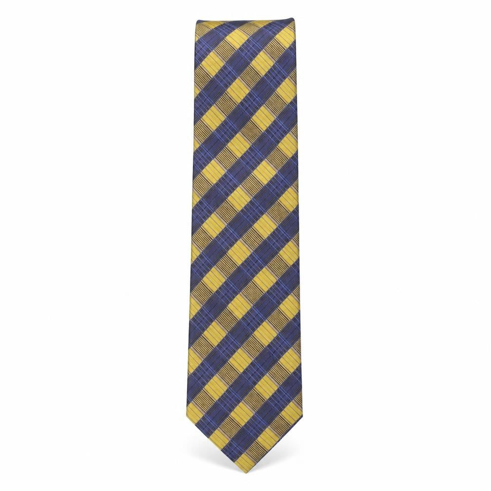 Cezan Mens Multicoloured Plaids & Checks Silk Pointed Tie One Size