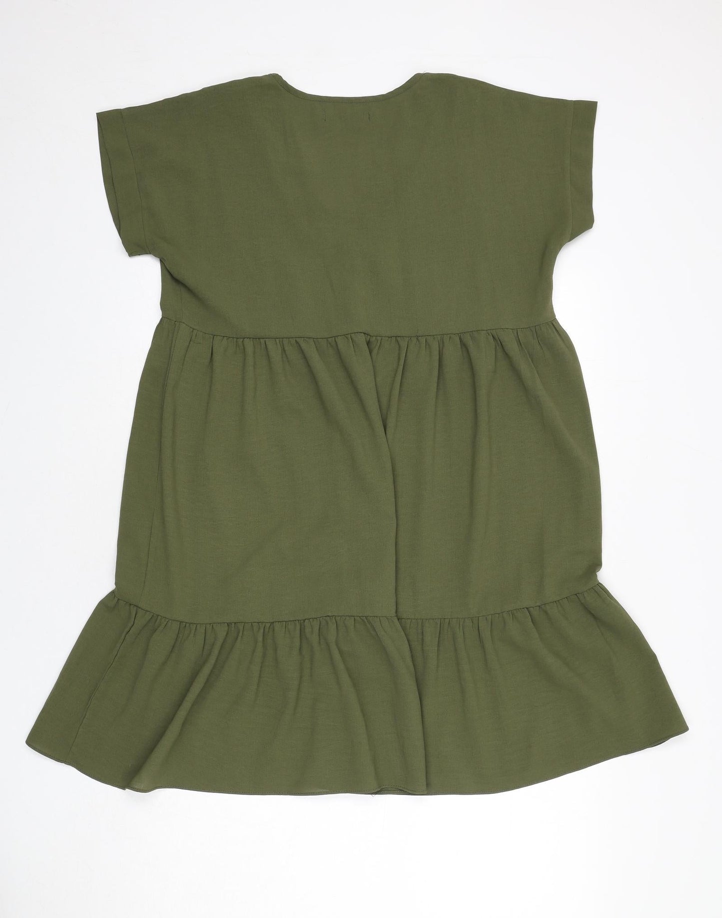 Gini London Womens Green Polyester A-Line Size S V-Neck Pullover - Size S/M