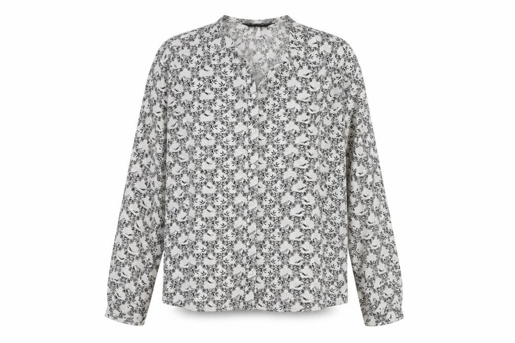 Dorothy Perkins Womens Multicoloured Floral Polyester Basic Button-Up Size 12 Collared - Birds