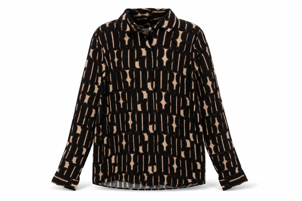 Milano Womens Multicoloured Geometric Viscose Basic Button-Up Size 8 Collared