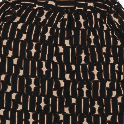 Milano Womens Multicoloured Geometric Viscose Basic Button-Up Size 8 Collared