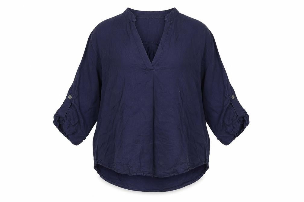 Apricot Womens Blue Polyester Basic Blouse Size 12 V-Neck