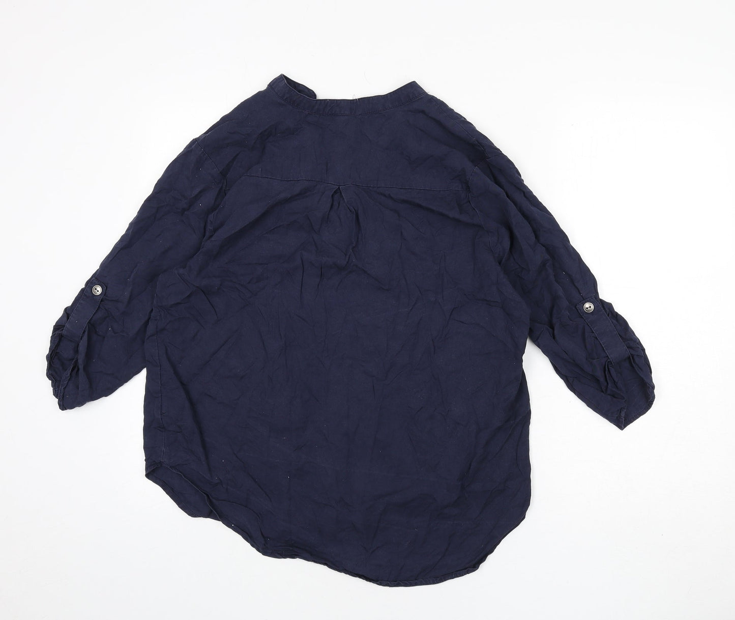 Apricot Womens Blue Polyester Basic Blouse Size 12 V-Neck