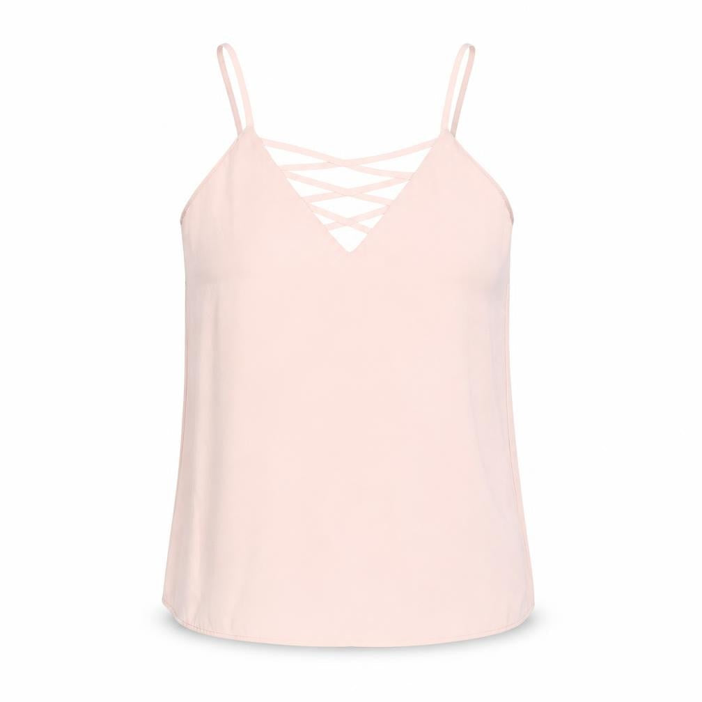 New Look Womens Pink Polyester Camisole Tank Size 10 V-Neck - Strap Detail