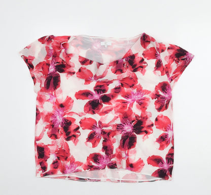 Country Casuals Womens Multicoloured Floral Polyester Basic Blouse Size 20 Cowl Neck