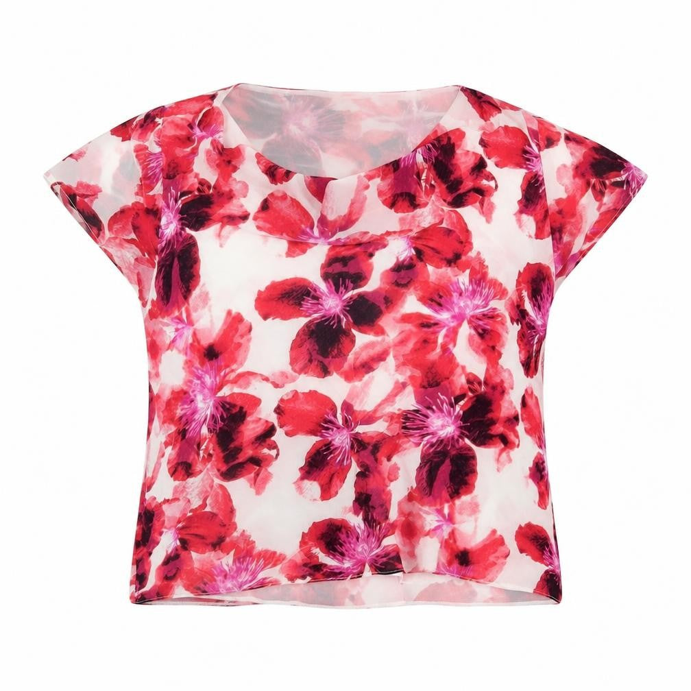 Country Casuals Womens Multicoloured Floral Polyester Basic Blouse Size 20 Cowl Neck