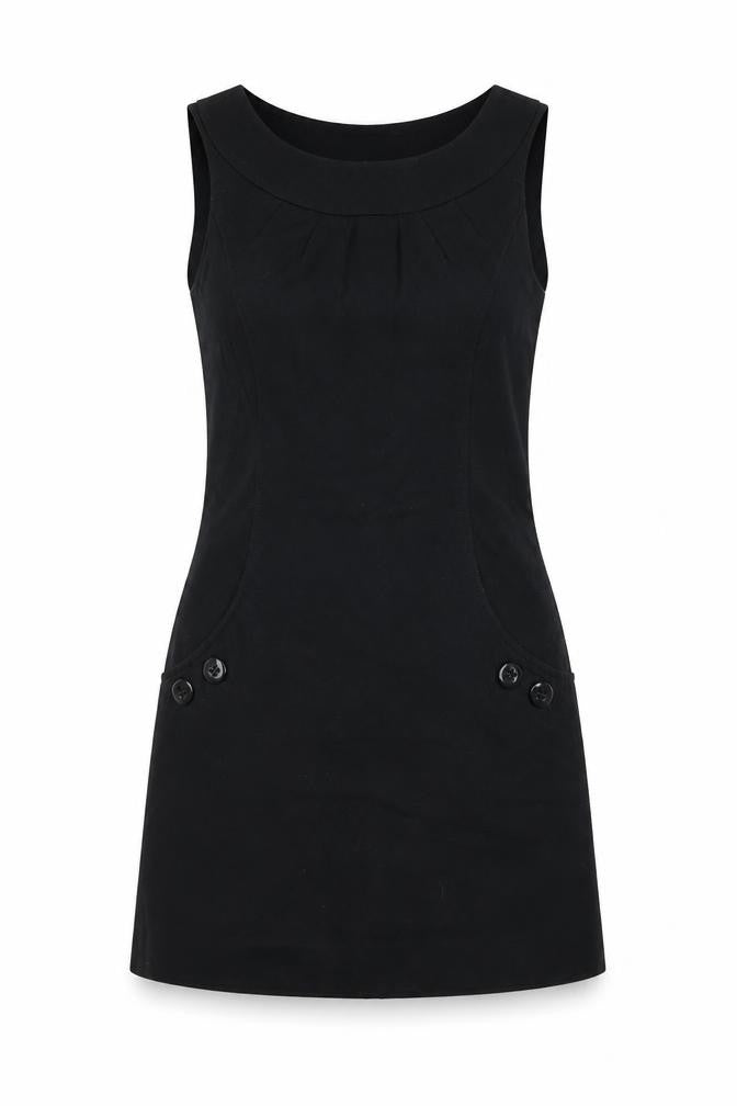 Esprit Womens Black Wool A-Line Size 12 Round Neck Zip