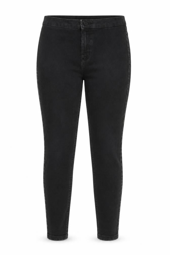 Marks & Spencer Womens Grey Cotton Skinny Jeans Size 12 L24 in Regular Zip