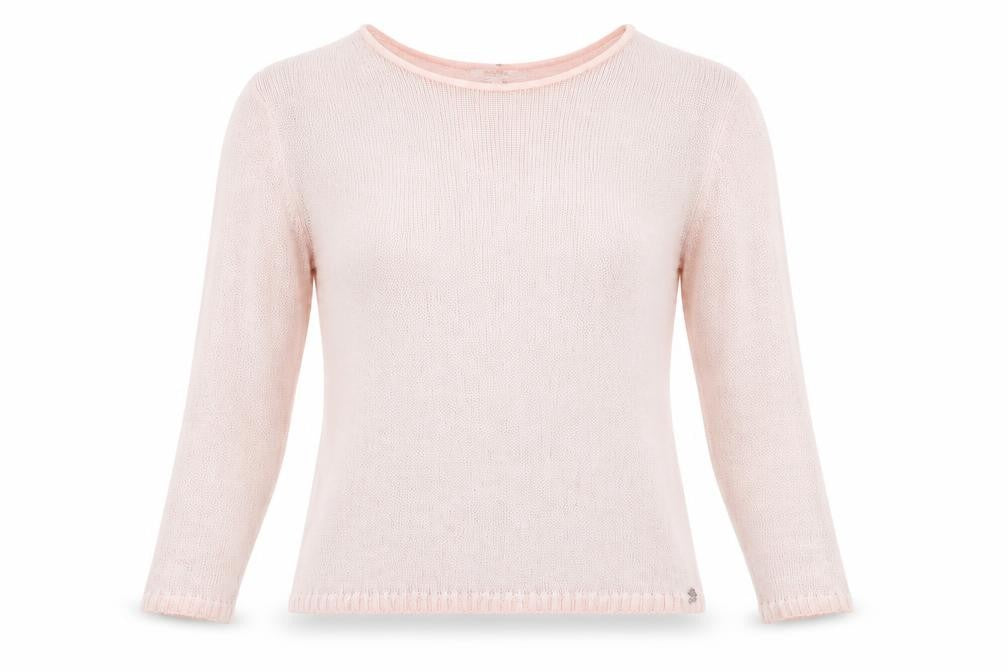 Sandwich Womens Pink Boat Neck Cotton Pullover Jumper Size S